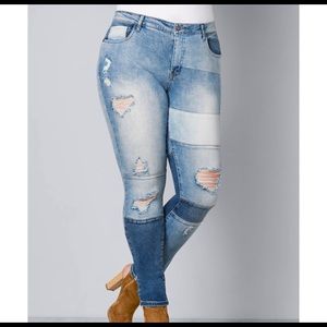 Venus distress patchwork jeans size 16